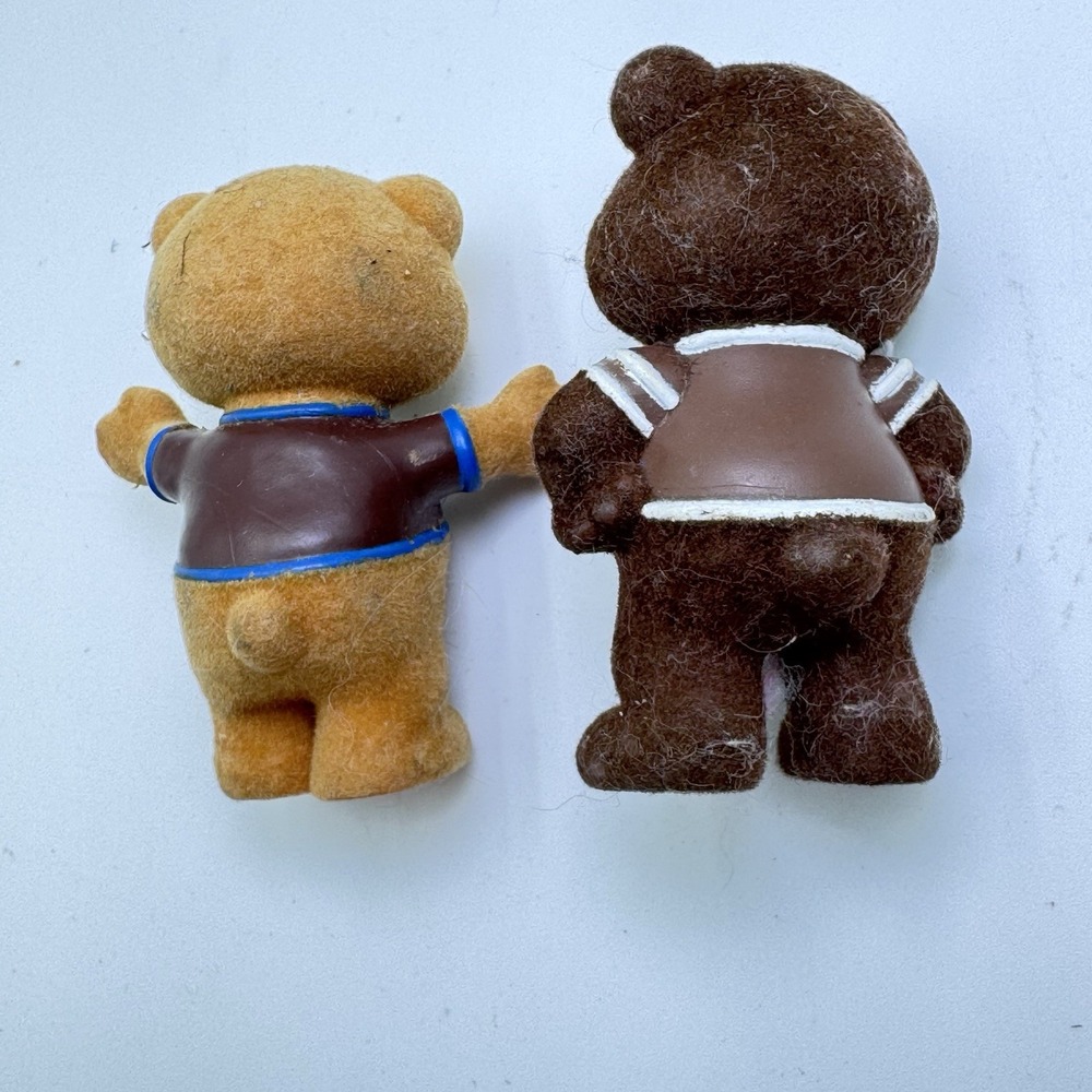 (2) Vtg Mars Flocked Fuzzy Teddy Bear Plain M&Ms + Snickers‎ Candy Collectible - Picture 3 of 7